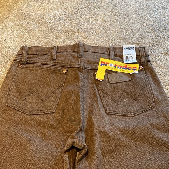 Vtg Wrangler Shadow Canyon Jeans Mens W31 x L31.5 Brown Cowboy Cut Pro Rodeo USA - Picture 2 of 12